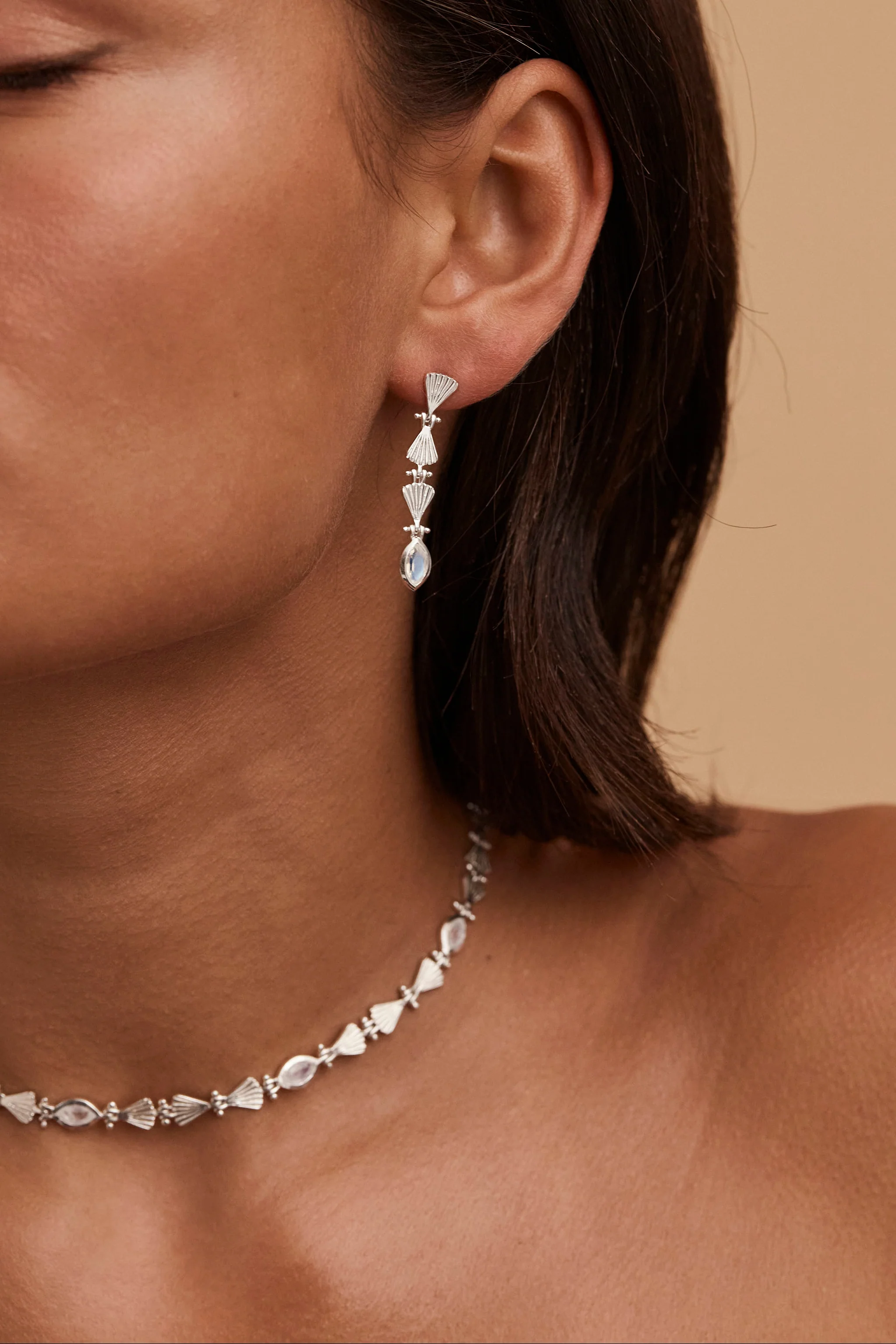 Octavia Moonstone Silver Earrings - Image 4