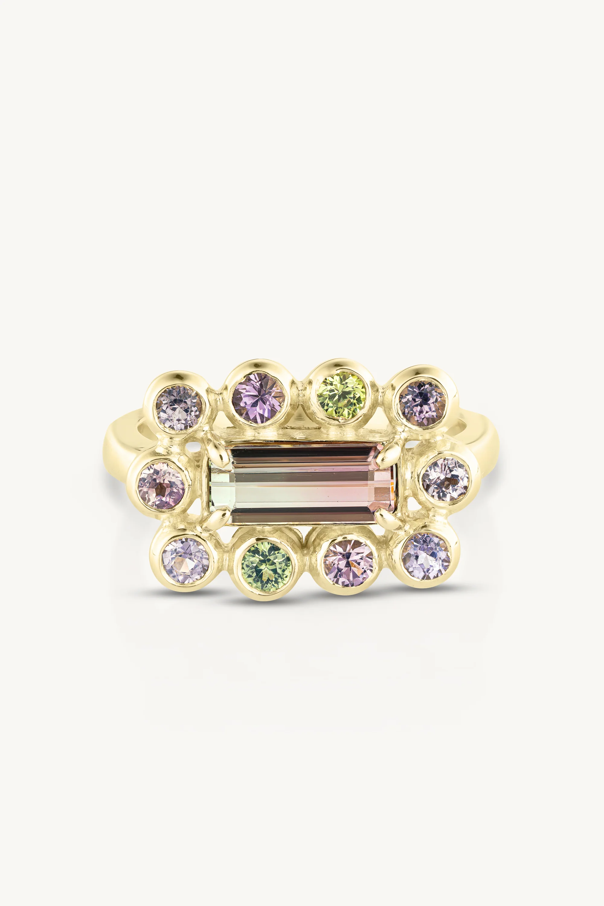 Tourmaline & Sapphire Halo Band