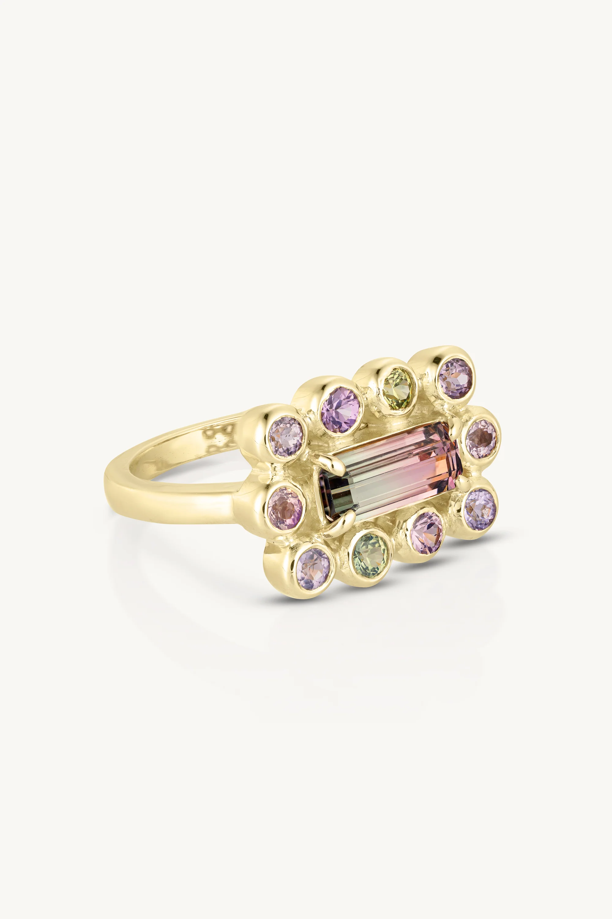 Tourmaline & Sapphire Halo Band - Image 5