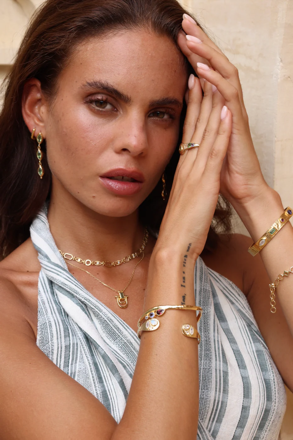 Alessia Moonstone Gold Cuff - Image 3