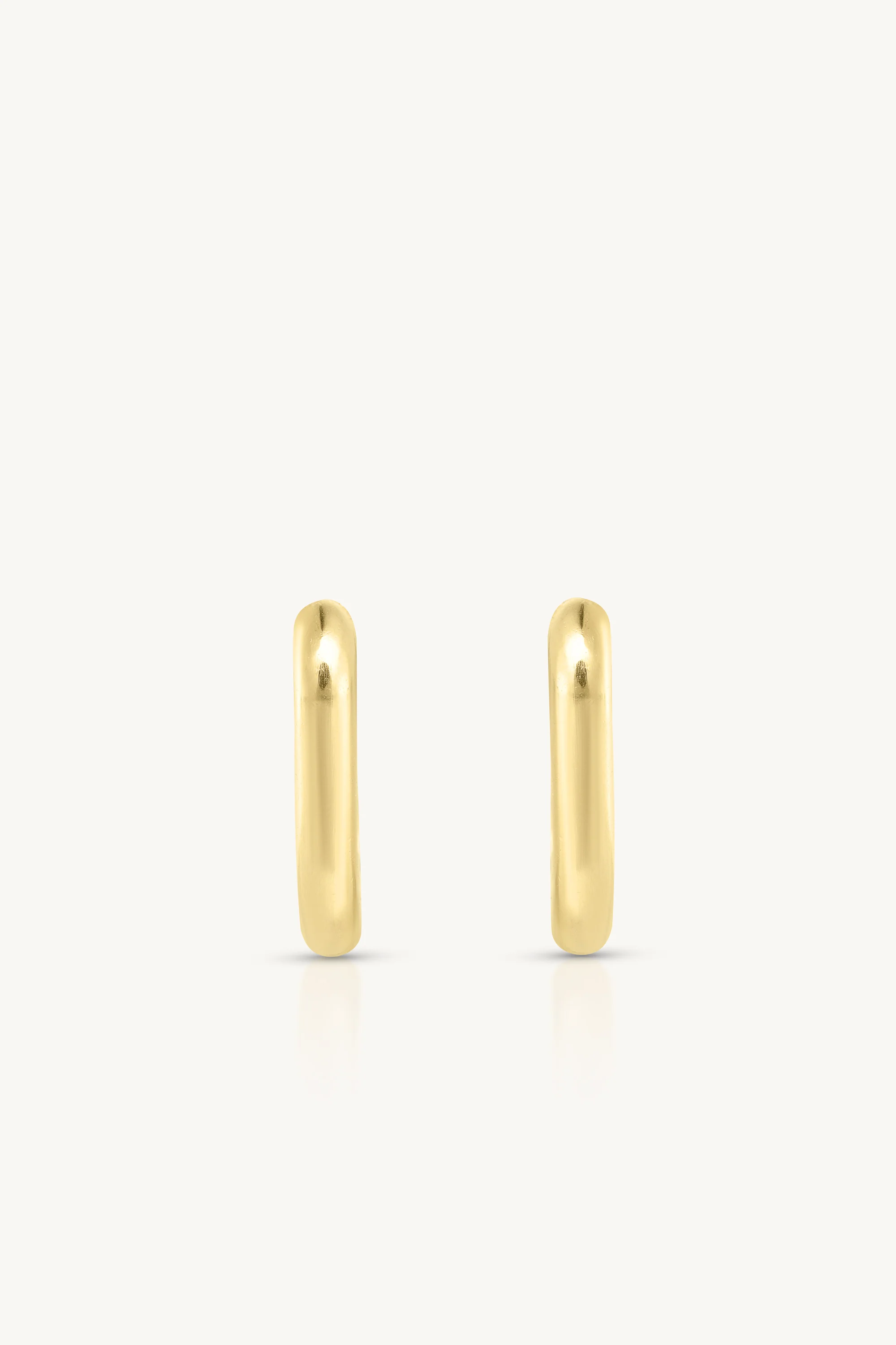 Paperclip Polished Gold Huggies - Small - Image 4
