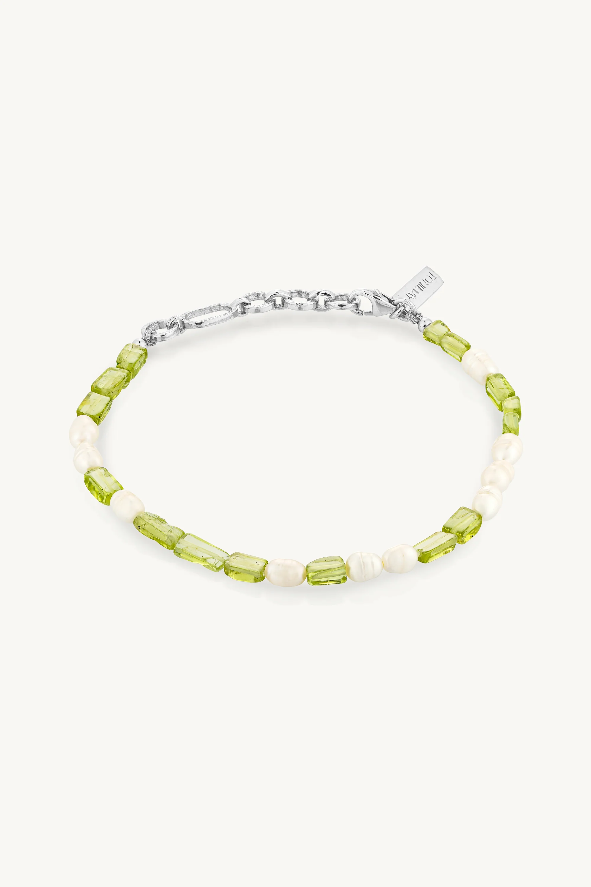 Peridot & Pearl Silver Bracelet - Image 3