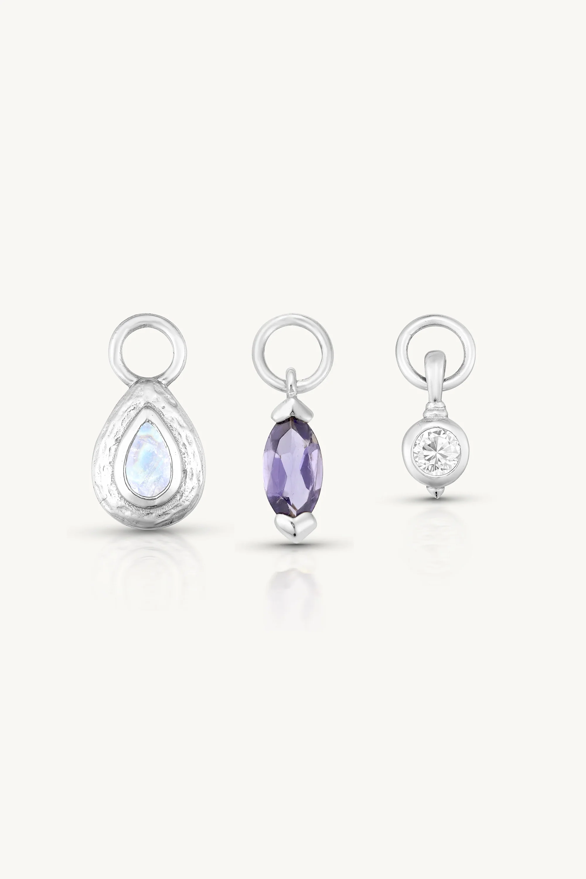 Petrichor Iolite Silver Ear Candy Stack