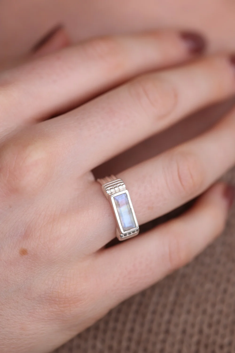 Phoebe Moonstone Silver Ring - Image 2
