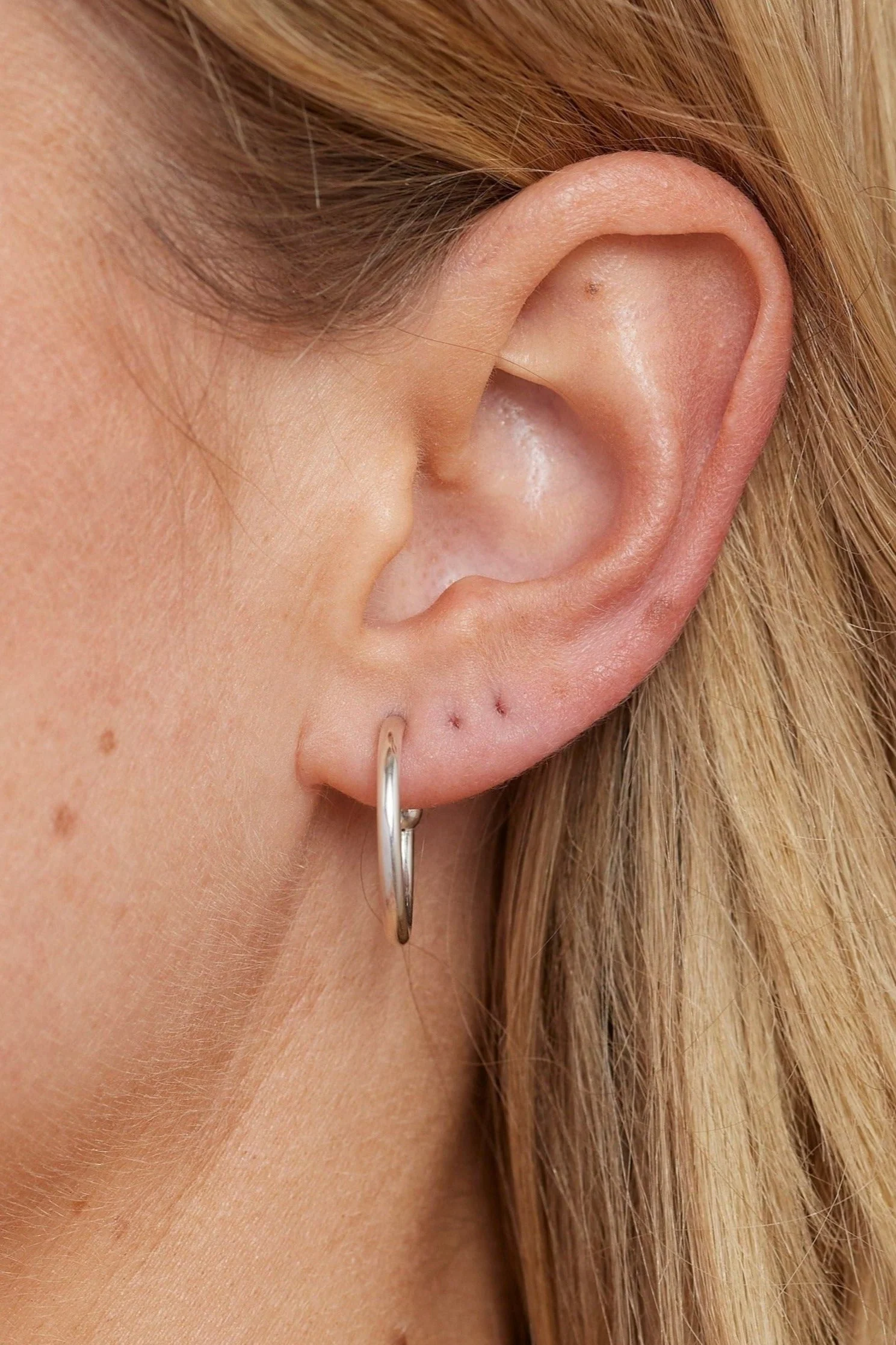 Polished Silver Hoops - Large - Image 4