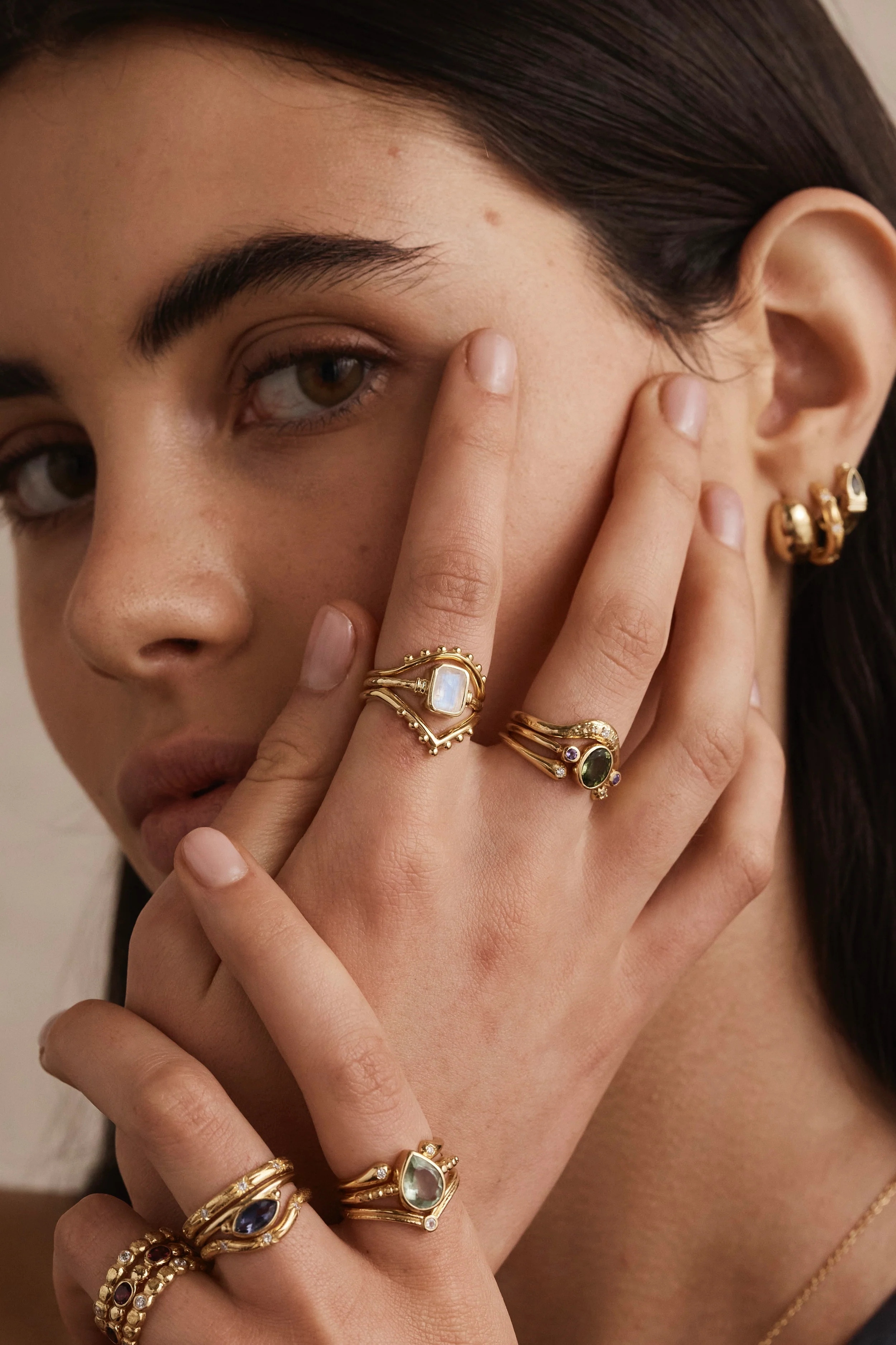 Romy Moonstone Gold Stacker - Image 6