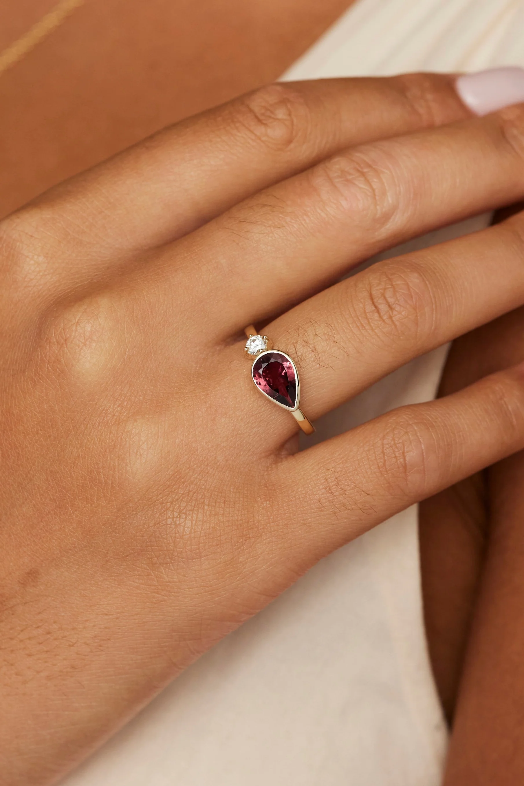 Selene Tourmaline 14K Yellow Gold Ring - Image 3