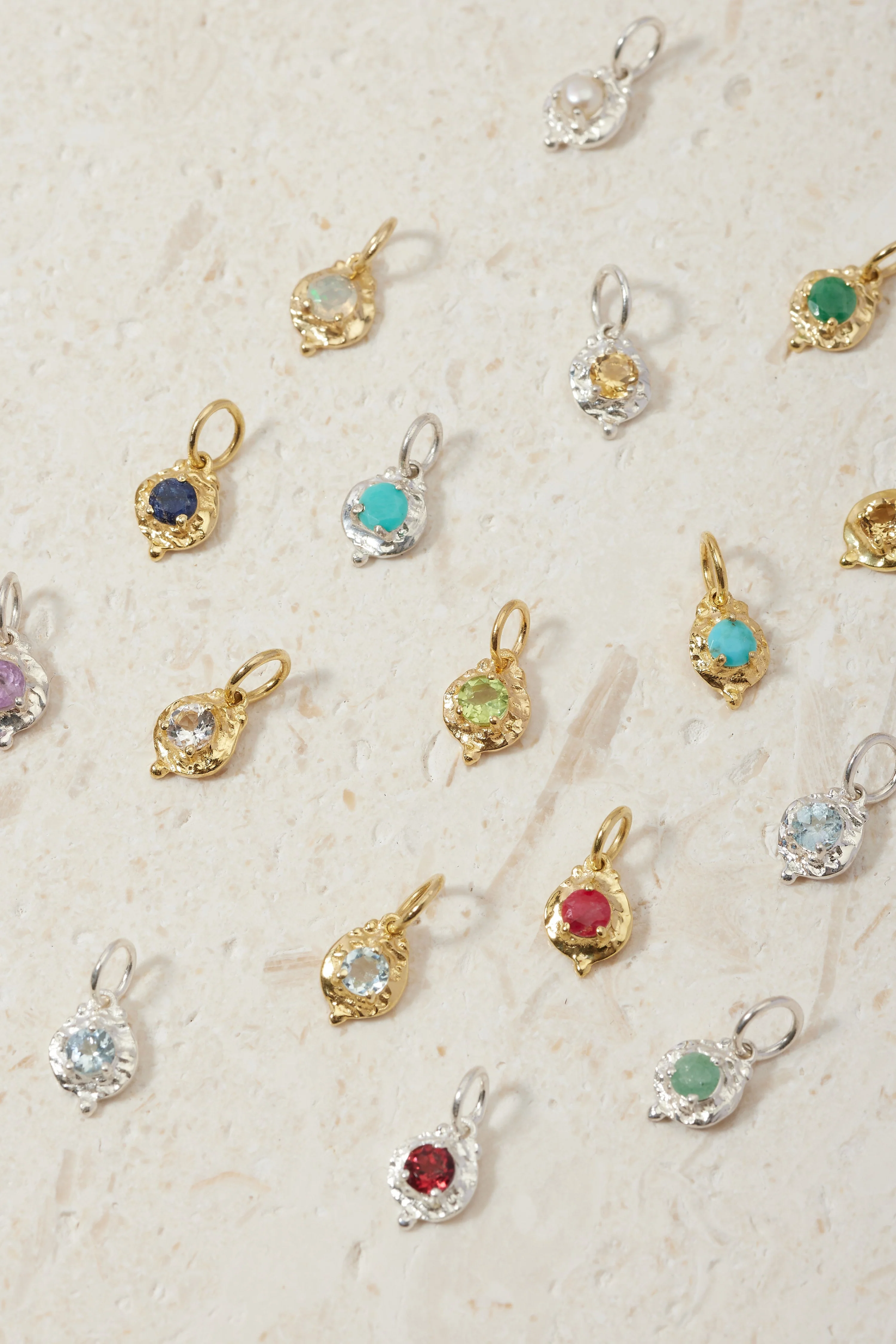 September Sapphire Gold Birthstone Necklace Charm - Image 5