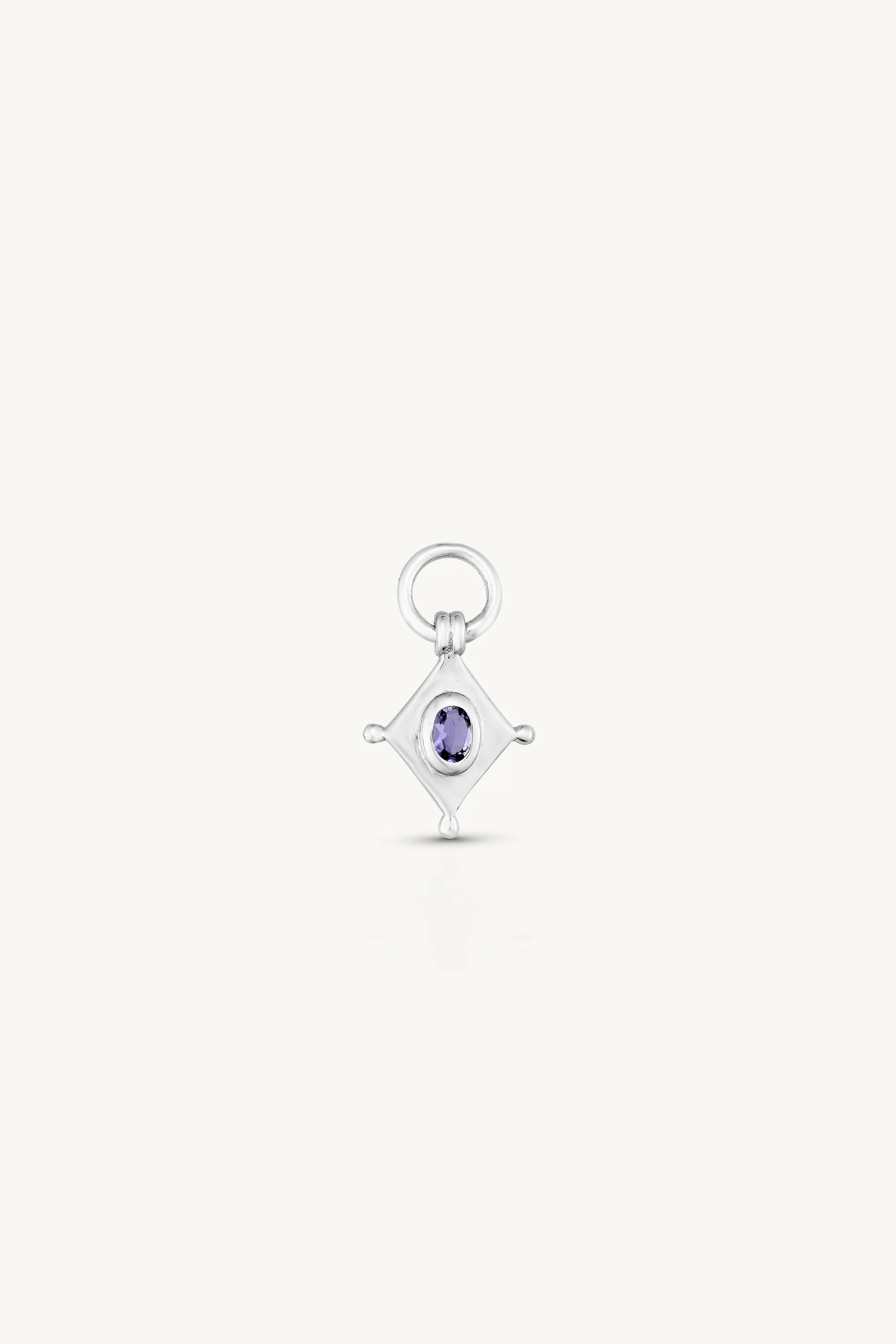 Shield Silver Iolite Charm
