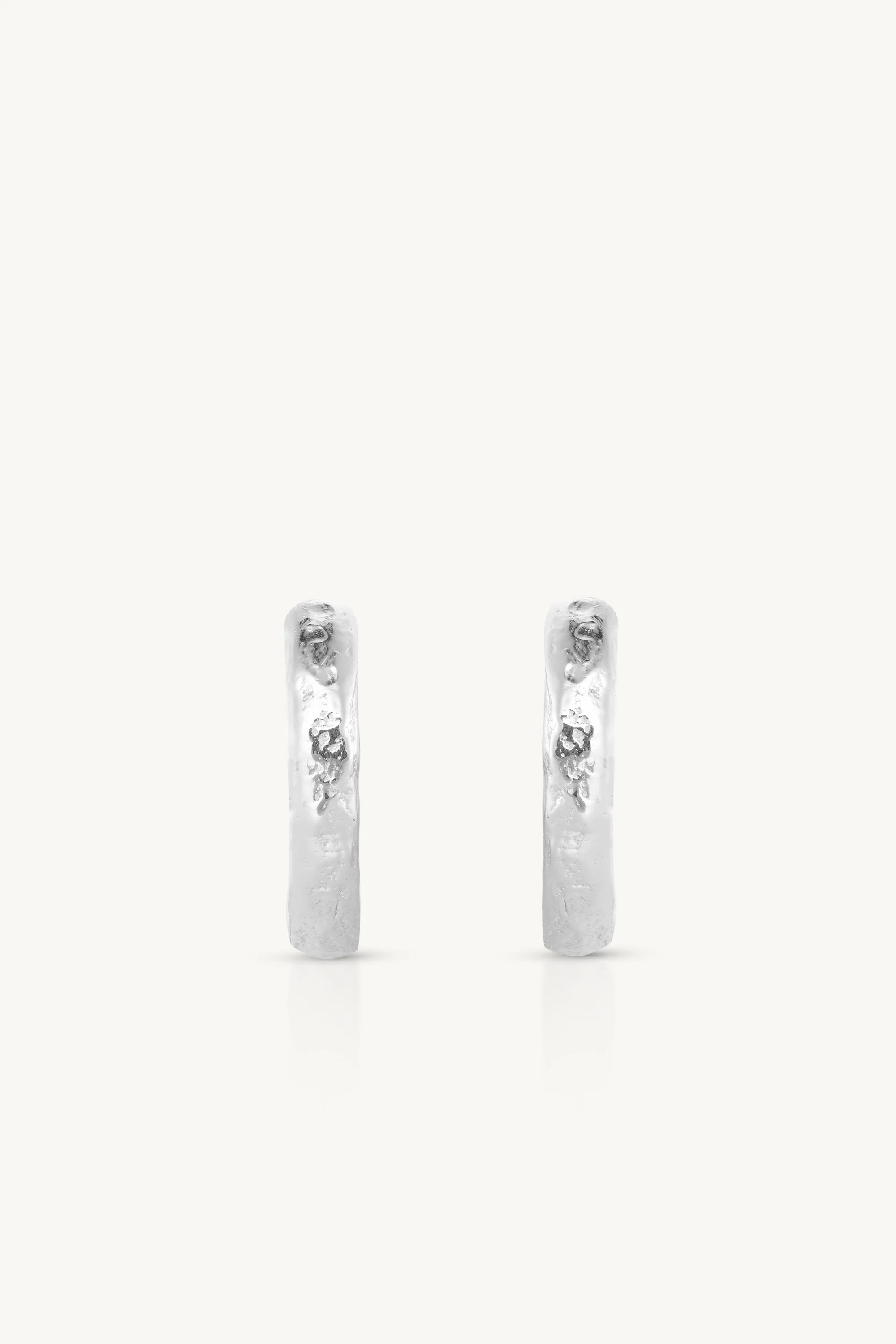 Textured Silver Huggies - Small - Image 4