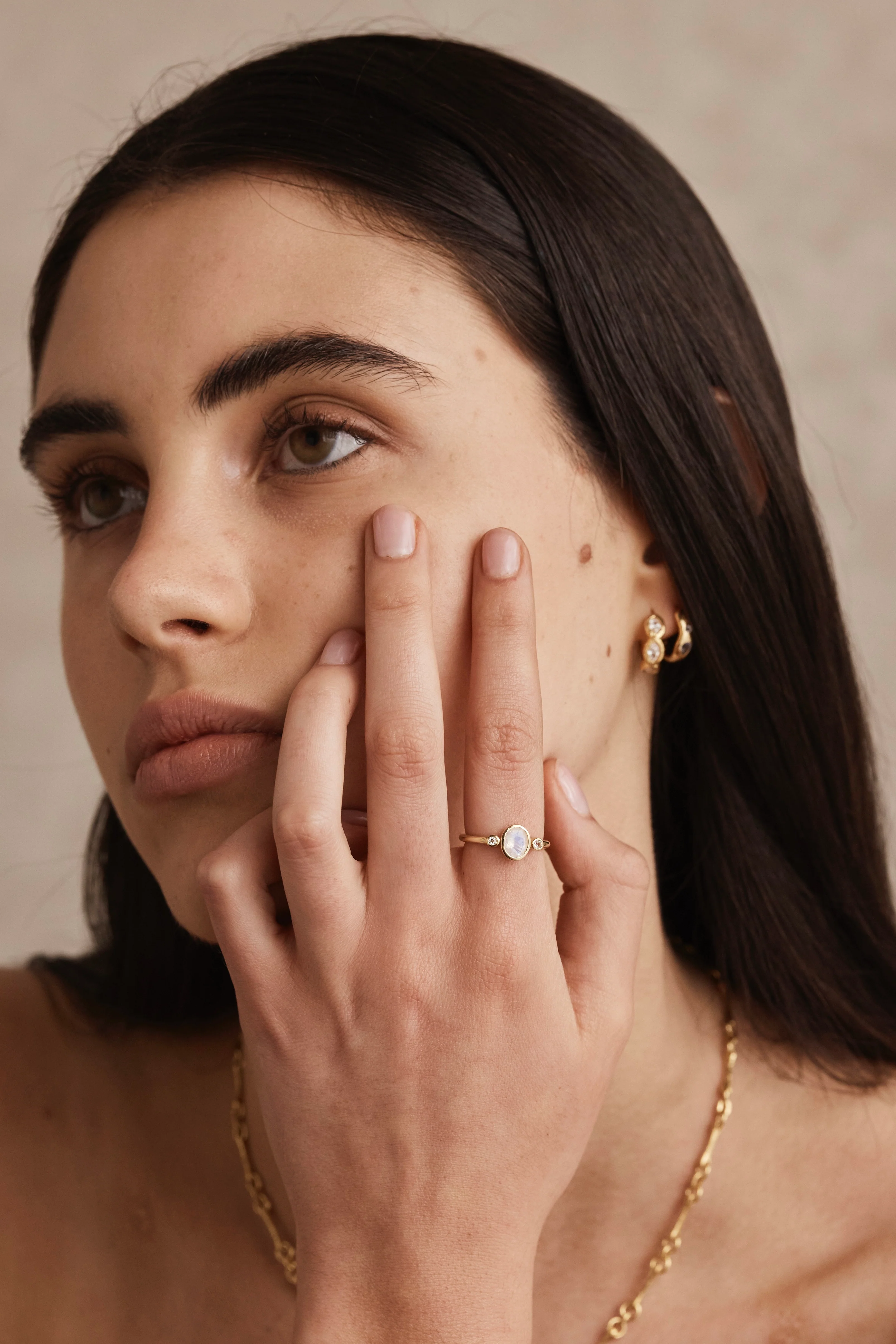 Sophia Moonstone Gold Stacker - Image 3