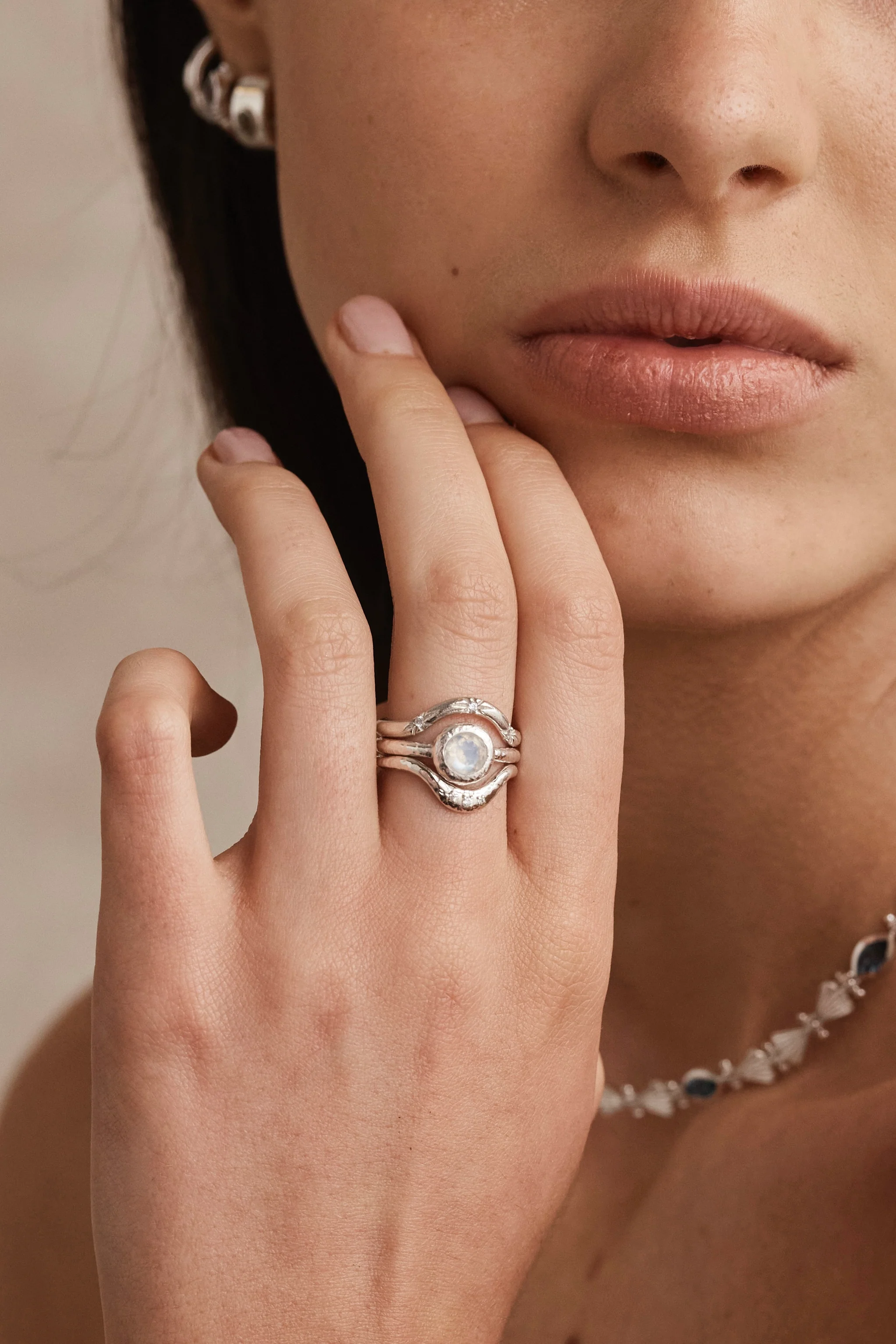 Starburst Crescent Silver Stacker - Image 2
