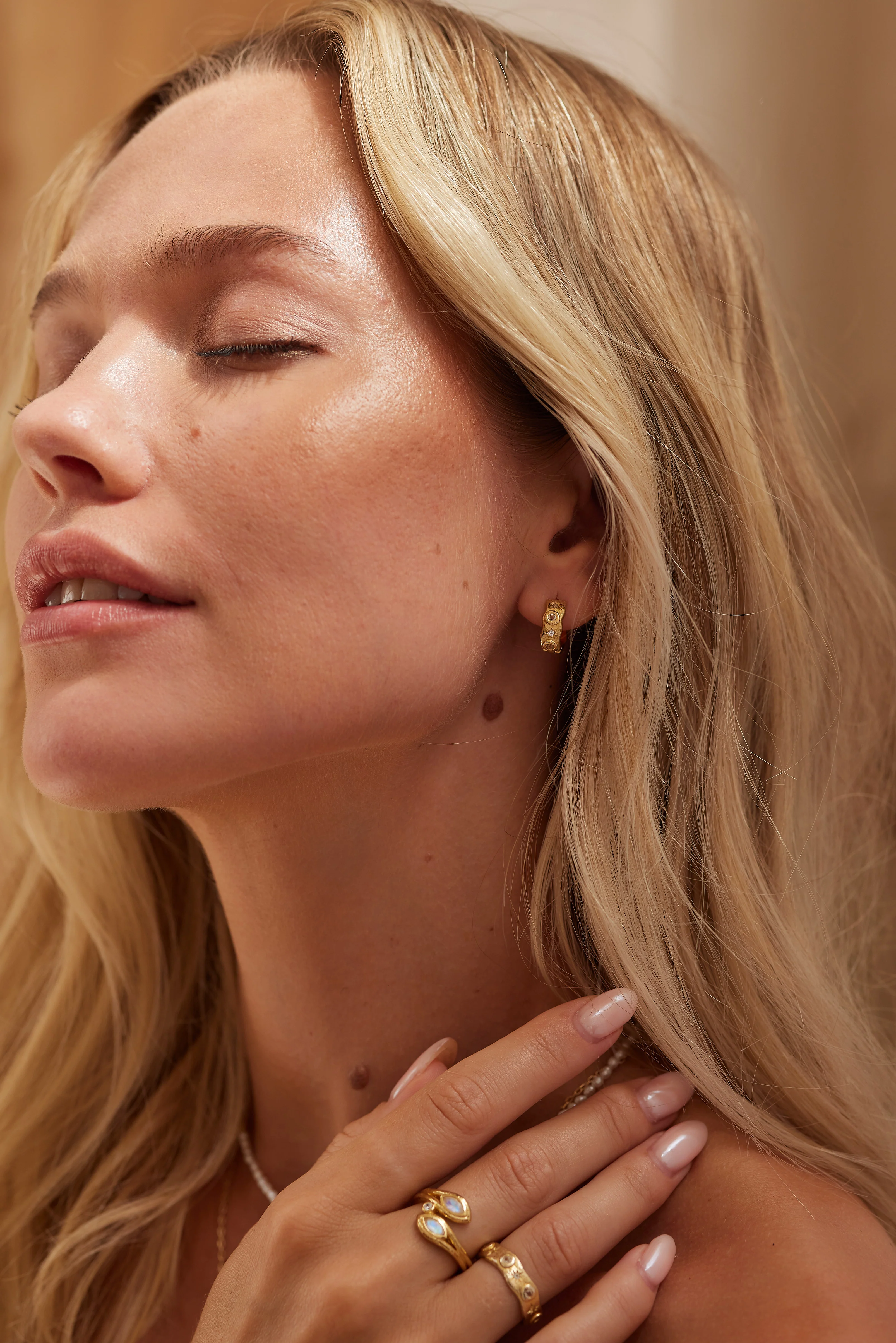 Cosmic Gold Hoops - Image 3