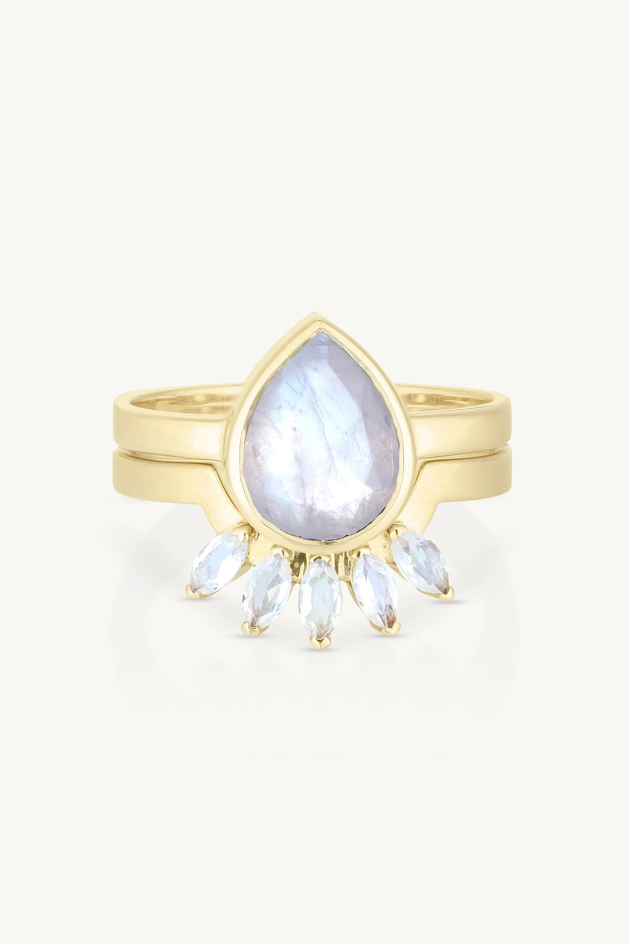 Starburst Halo Yellow Gold Band - Image 6