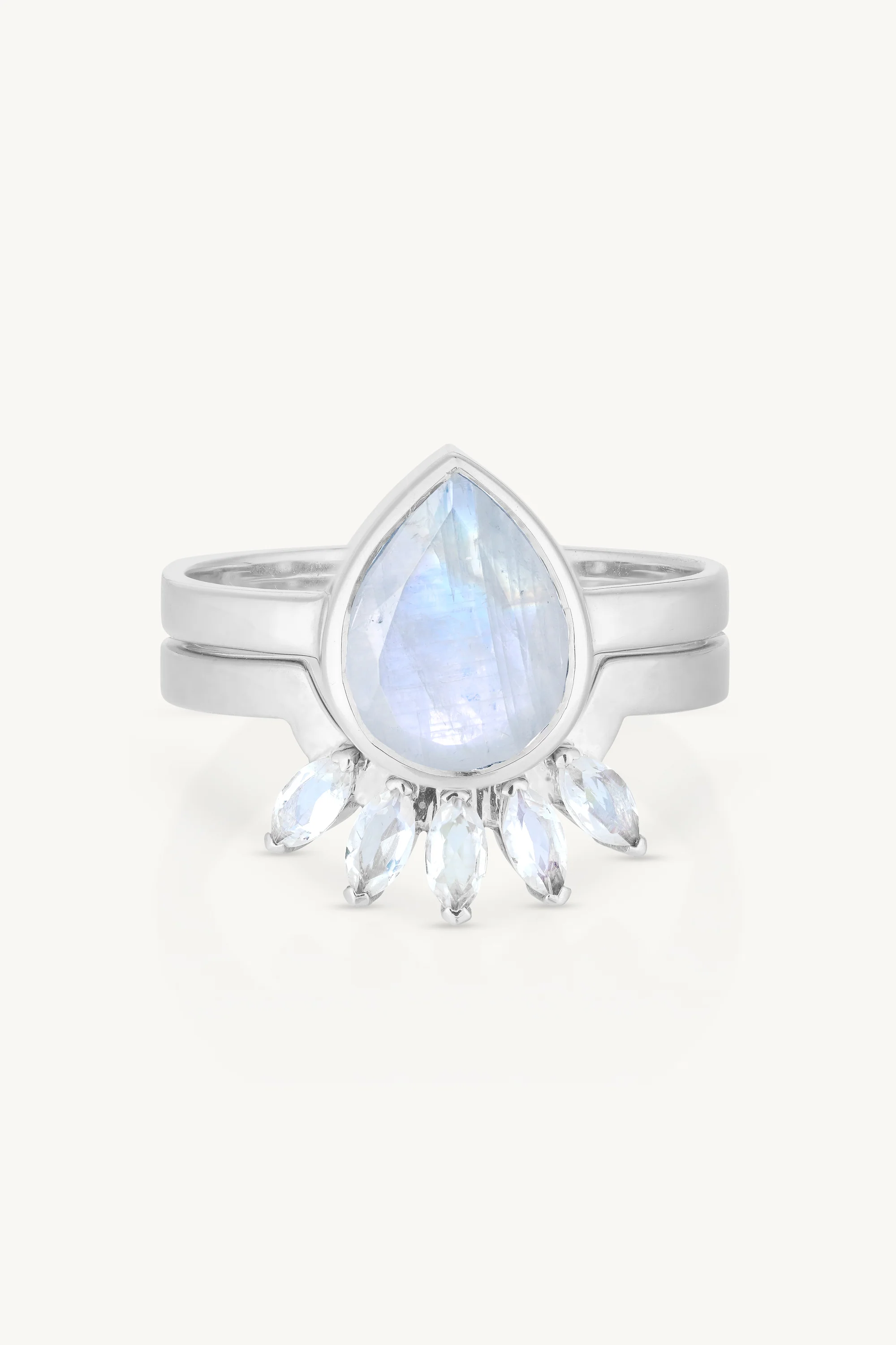 Starburst Halo White Gold Band - Image 4