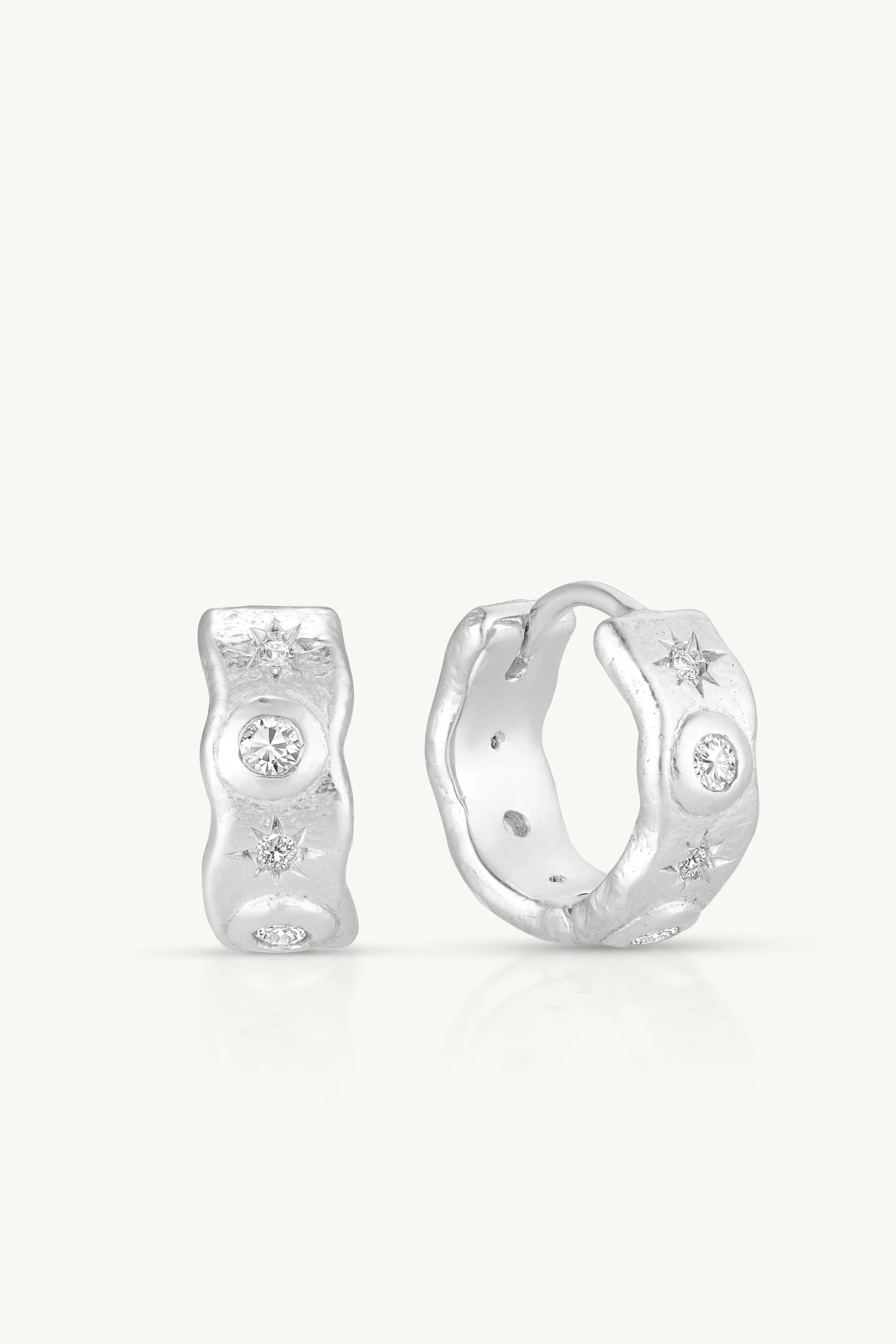Cosmic Silver Hoops