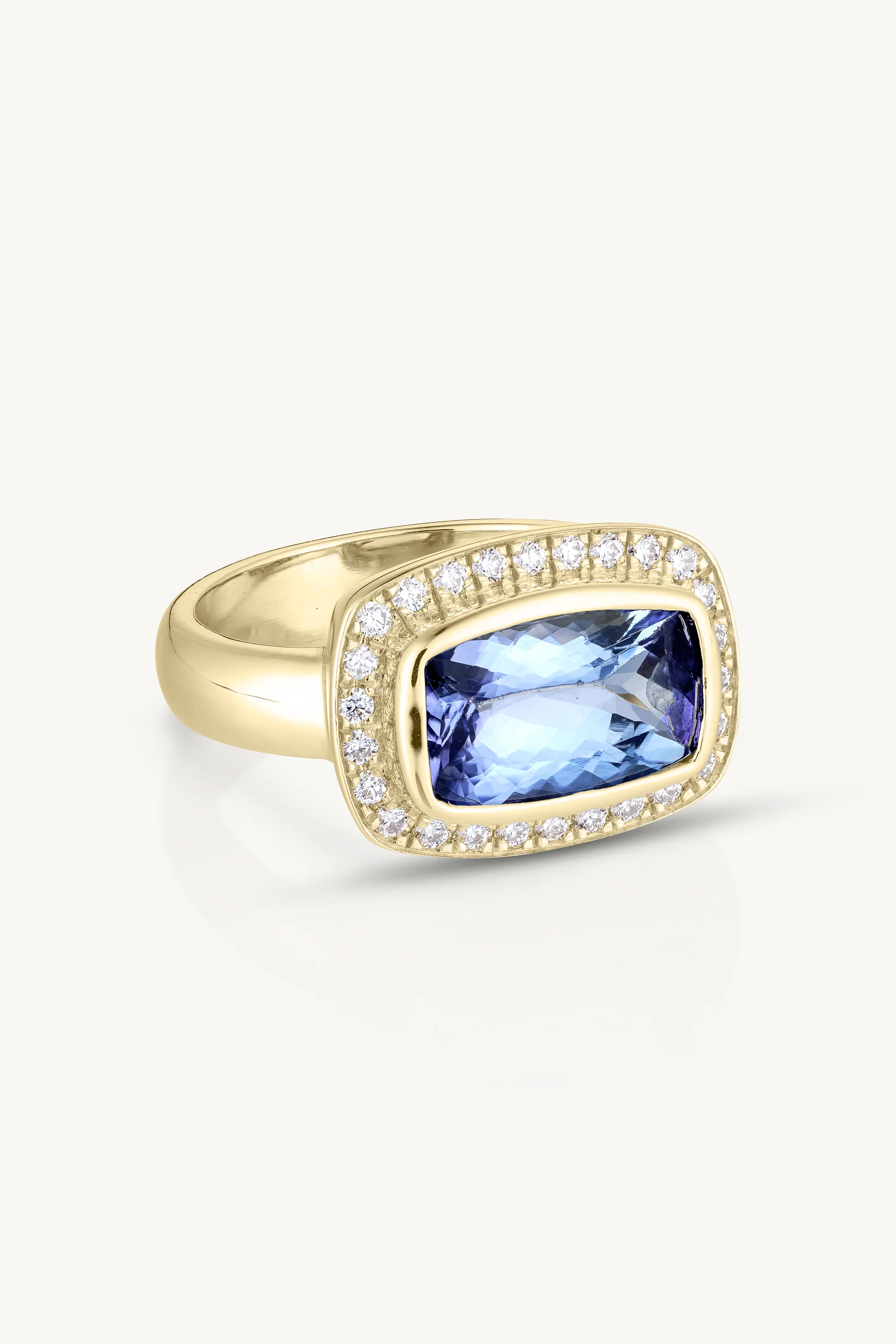 Tanzanite & Diamond 14K Yellow Gold Band - Image 10