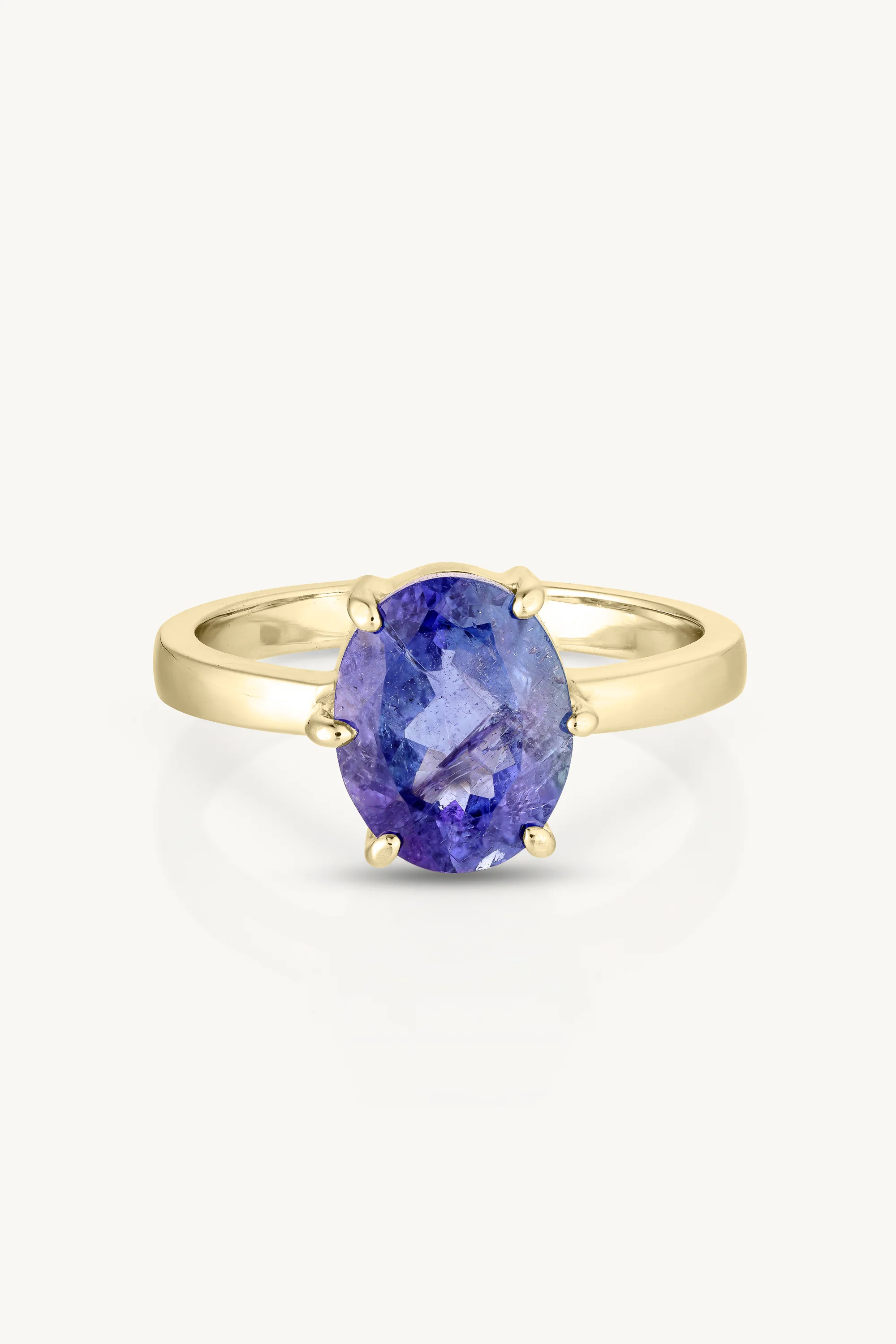 Tanzanite Solitaire 14K Yellow Gold Band