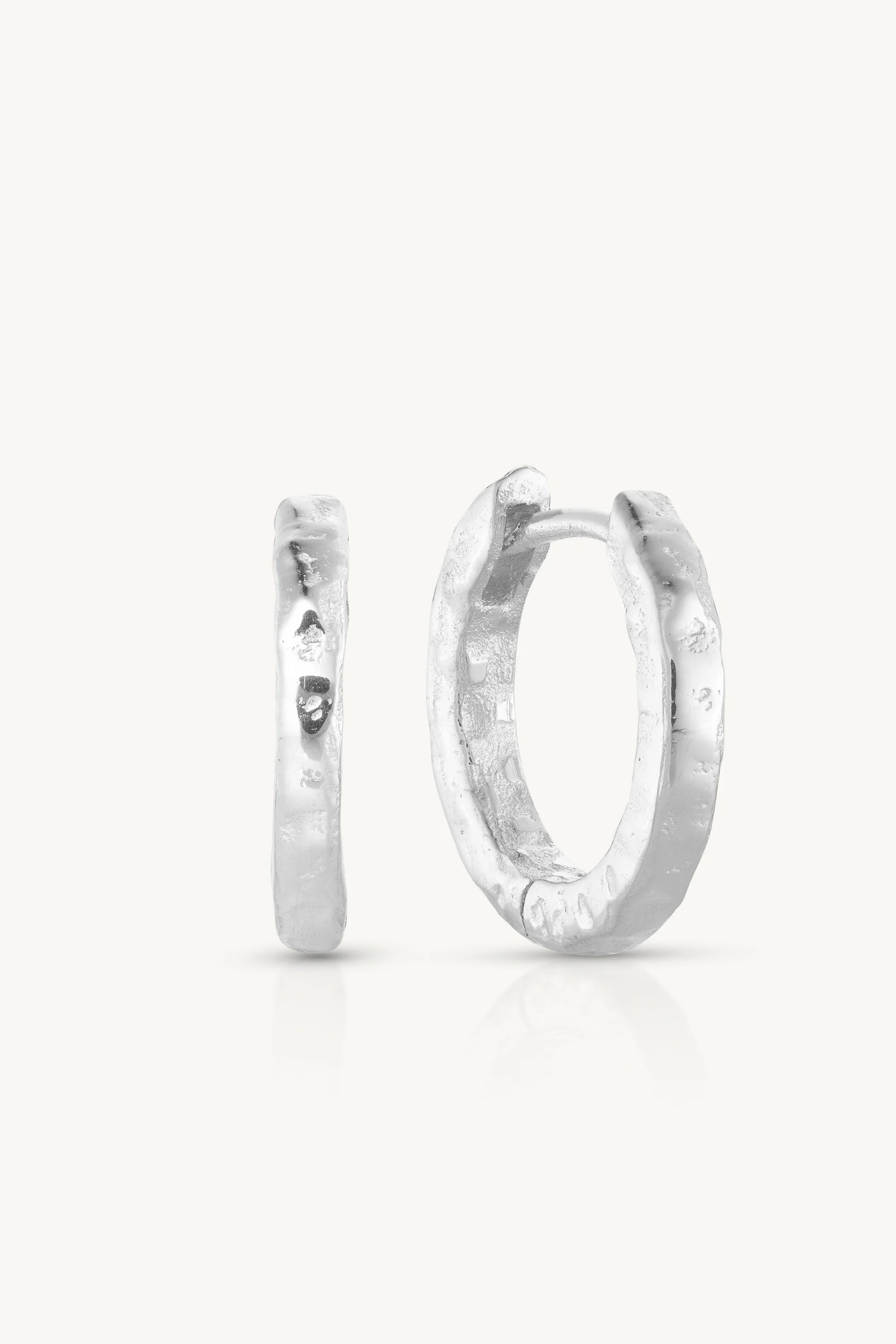 Textured Silver Huggies - Medium