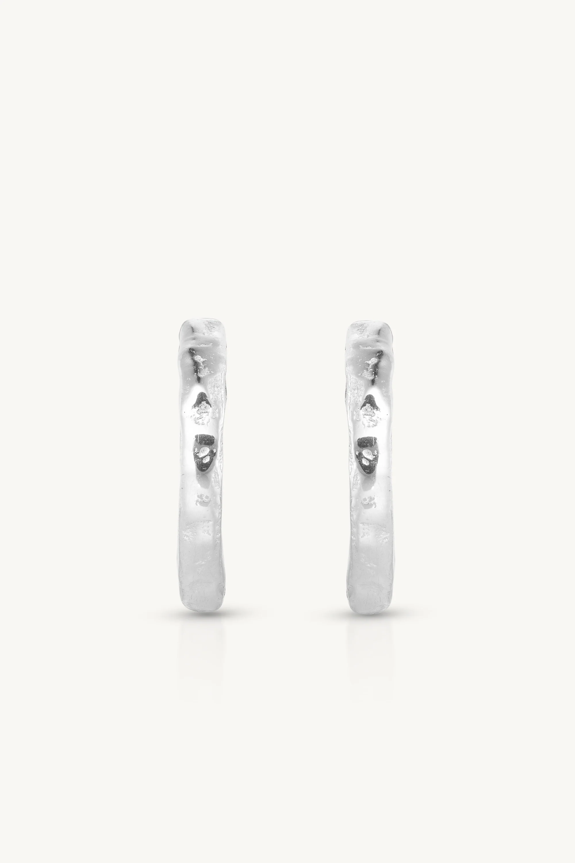 Textured Silver Huggies - Medium - Image 4