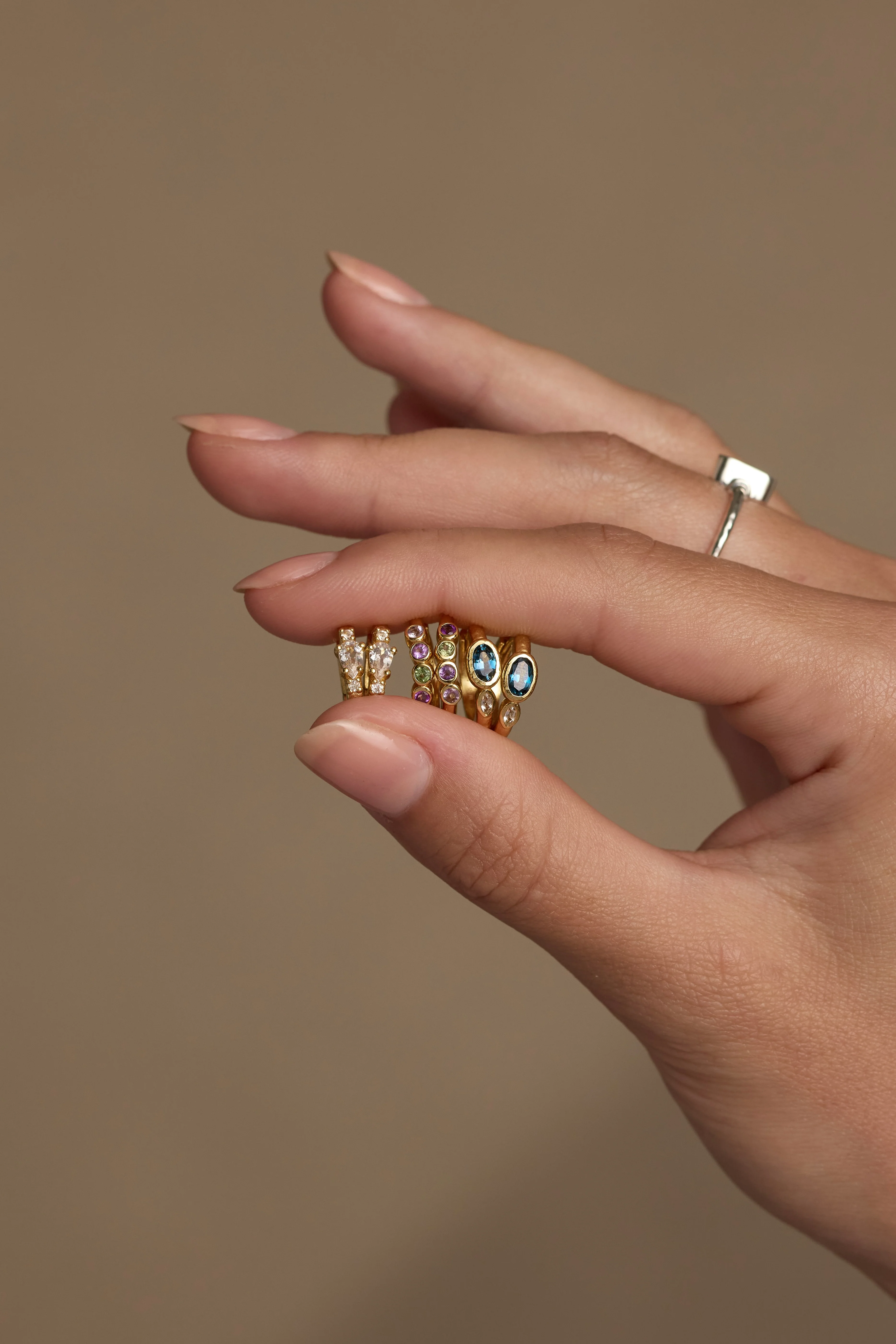 Textured Topaz Gold Huggies - Image 3